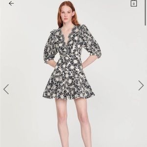 Sandro short embroidered dress